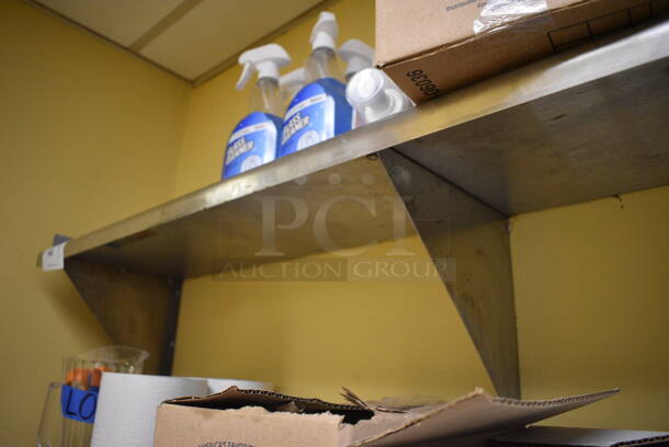 Stainless Steel Wall Mount Shelf. Does Not Include Contents. BUYER MUST REMOVE. 60x12x13 - Image 2 of 2