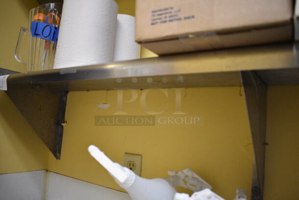 Stainless Steel Wall Mount Shelf. Does Not Include Contents. BUYER MUST REMOVE. 60x12x13 - Image 2 of 2