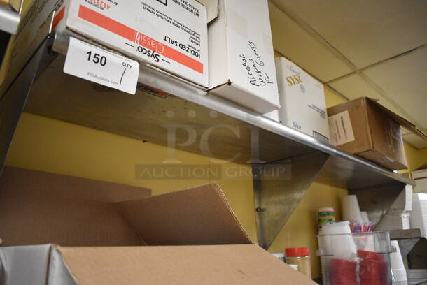 Stainless Steel Wall Mount Shelf. Does Not Include Contents. BUYER MUST REMOVE. 60x12x13