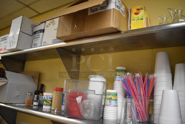 Stainless Steel Wall Mount Shelf. Does Not Include Contents. BUYER MUST REMOVE. 60x12x13 - Image 2 of 2
