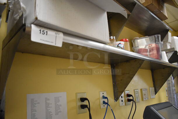 Stainless Steel Wall Mount Shelf. Does Not Include Contents. BUYER MUST REMOVE. 60x12x13