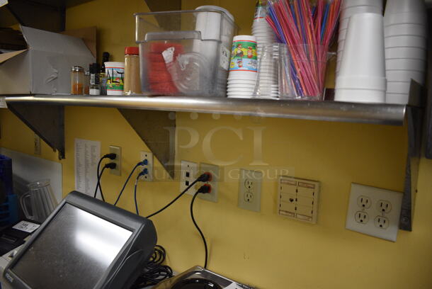 Stainless Steel Wall Mount Shelf. Does Not Include Contents. BUYER MUST REMOVE. 60x12x13 - Image 2 of 2