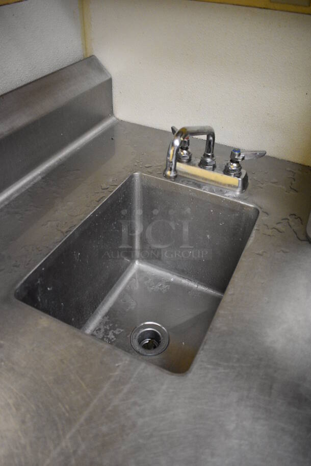 Stainless Steel Commercial Counter w/ Sink Basin, Faucet, Handles and Side Splash. This Unit Will Be Professionally Uninstalled. 36x30x42 - Image 3 of 4