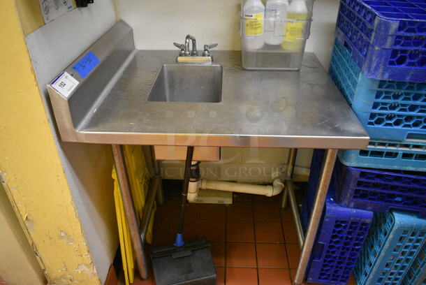 Stainless Steel Commercial Counter w/ Sink Basin, Faucet, Handles and Side Splash. This Unit Will Be Professionally Uninstalled. 36x30x42 - Image 4 of 4