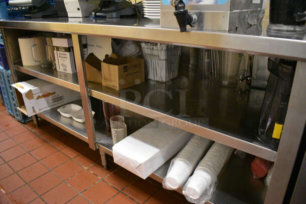 Stainless Steel Commercial Table w/ 2 Stainless Steel Undershelves. Does Not Include Contents. 78x30x36 - Image 3 of 4