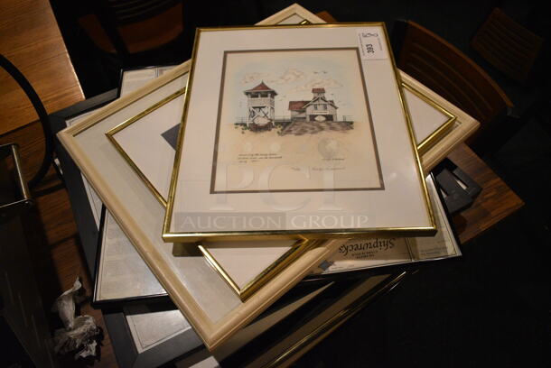 8 Various Framed Pictures. Includes 16x1x20. 8 Times Your Bid!