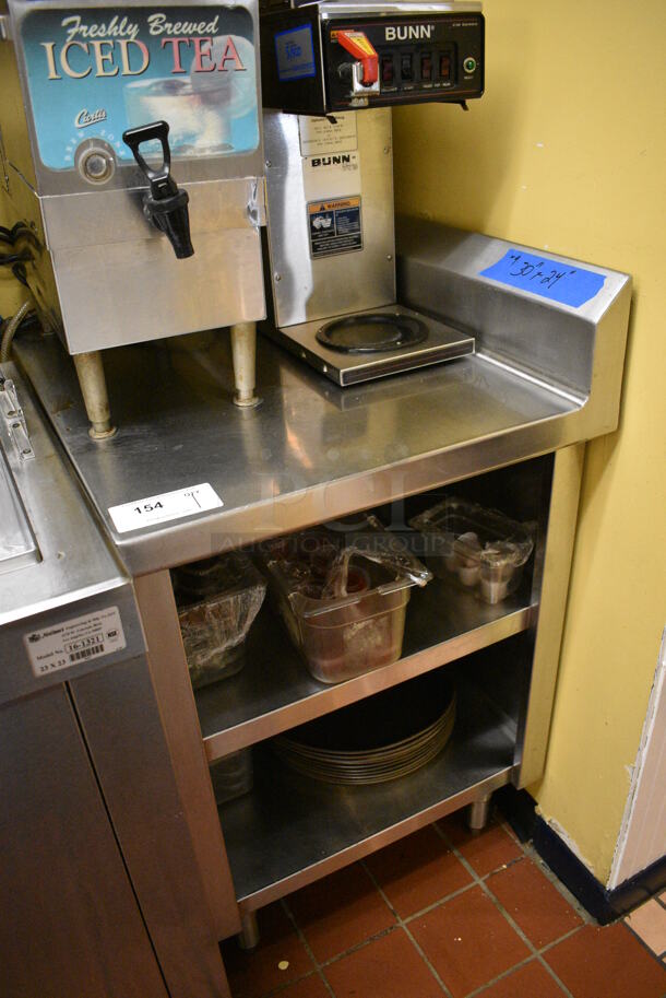 Stainless Steel Commercial Table w/ Side Splash Guard and 2 Undershelves. 24x30x41 - Image 3 of 4