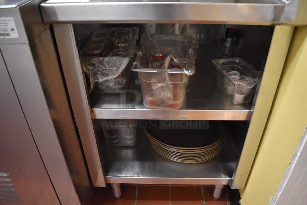 Stainless Steel Commercial Table w/ Side Splash Guard and 2 Undershelves. 24x30x41 - Image 4 of 4