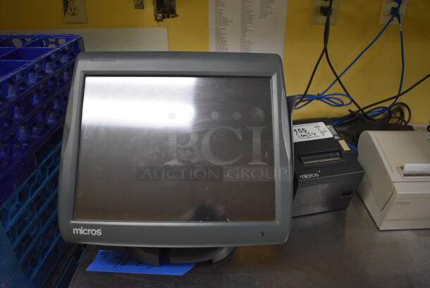 ALL ONE MONEY! Lot of 2 Micros 15" POS Monitors and 2 Epson Model M129B Receipt Printer! - Image 2 of 6