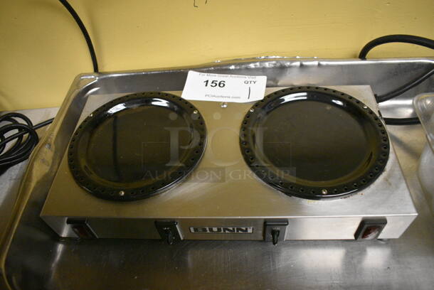 Bunn Model WX-2 Stainless Steel Commercial Countertop 2 Burner Coffee Pot Warmer. 120 Volts, 1 Phase. 14x7x2.5