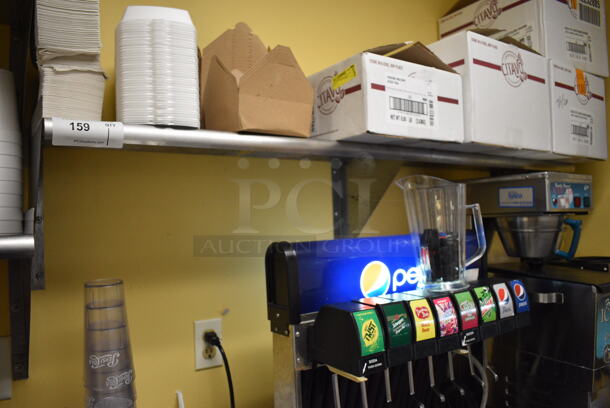Stainless Steel Wall Mount Shelf. Does Not Include Contents. BUYER MUST REMOVE. 60x12x13 - Image 1 of 3