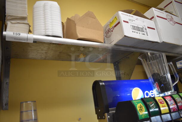 Stainless Steel Wall Mount Shelf. Does Not Include Contents. BUYER MUST REMOVE. 60x12x13 - Image 2 of 3