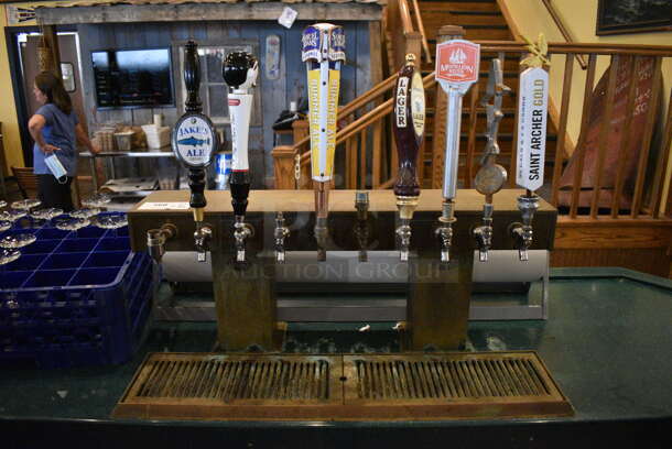 Perlick Metal Commercial 10 Tap Beer Tower w/ Drip Tray. This Unit Will Be Professionally Uninstalled. 33x9x26