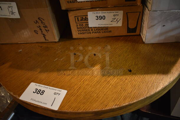 Wood Pattern Round Bar Height Table. 27x27x42 - Image 3 of 3
