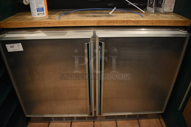 WOW! Silver King Stainless Steel Commercial 2 Door Reach In Cooler. 115 Volts, 1 Phase. 47x29x34. Tested and Working!