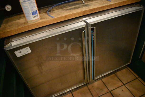 WOW! Silver King Stainless Steel Commercial 2 Door Reach In Cooler. 115 Volts, 1 Phase. 47x29x34. Tested and Working! - Image 3 of 6
