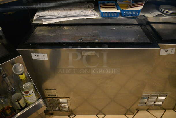 SWEET! Perlick Model BC36 Stainless Steel Commercial Back Bar Bottle Cooler w/ Sliding Lid. Does Not Include Contents. 115 Volts, 1 Phase. 36x30x34. Tested and Working!
 - Image 1 of 5