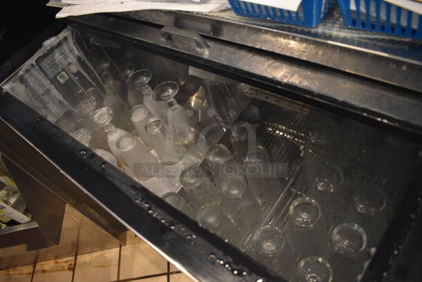 SWEET! Perlick Model BC36 Stainless Steel Commercial Back Bar Bottle Cooler w/ Sliding Lid. Does Not Include Contents. 115 Volts, 1 Phase. 36x30x34. Tested and Working!
 - Image 4 of 5