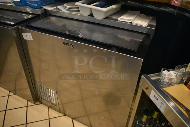 SWEET! Perlick Model BC36 Stainless Steel Commercial Back Bar Bottle Cooler w/ Sliding Lid. Does Not Include Contents. 115 Volts, 1 Phase. 36x30x34. Tested and Working!
 - Image 2 of 6