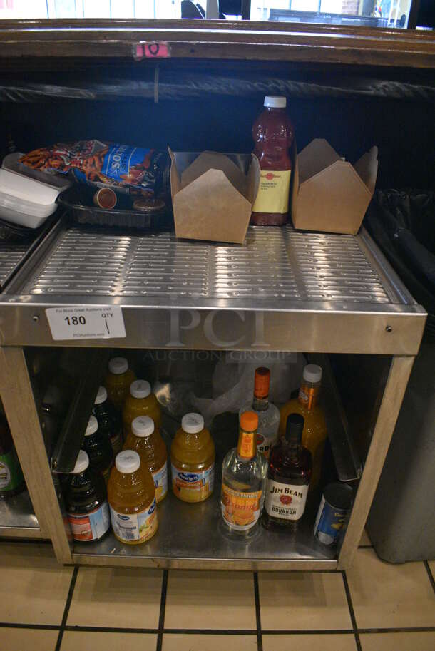 Stainless Steel Commercial Drainboard w/ Metal Undershelf. Does Not Include Contents. 23x22.5x32 - Image 1 of 4