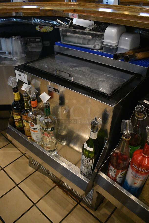 SWEET! Perlick Stainless Steel Commercial Back Bar Bottle Cooler w/ Sliding Lid and Speedwell. Does Not Include Contents. 115 Volts, 1 Phase. 24x30x34. Tested and Working!
 - Image 3 of 7