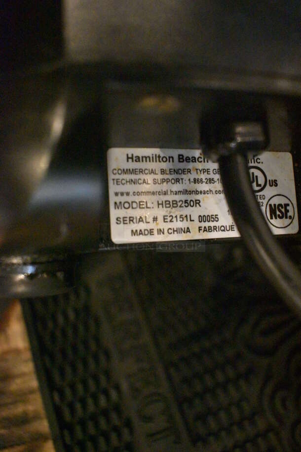 Hamilton Beach Model HBB250R Metal Commercial Countertop Blender w/ Pitcher. 120  Volts, 1 Phase. 6x8x16. Tested and Working! - Image 5 of 5