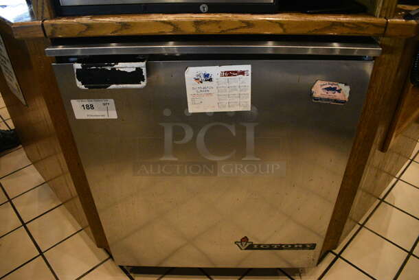 NICE! 2008 Victory Model UR-27-SST Stainless Steel Commercial Single Door Undercounter Cooler on Commercial Casters. Does Not Include Contents. 115 Volts, 1 Phase. 27x30x34. Tested and Working! - Image 1 of 5