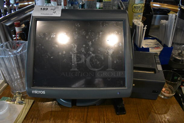 Micros 15" POS Monitor, Epson Model M129H Receipt Printer and Cash Drawer.  - Image 3 of 4