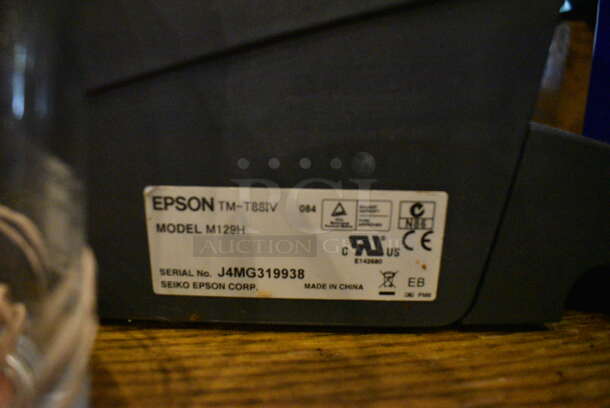 Micros 15" POS Monitor, Epson Model M129H Receipt Printer and Cash Drawer.  - Image 4 of 4
