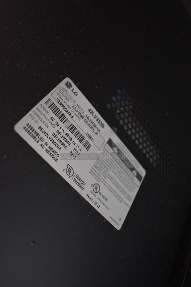 2011 LG Model 42LV355B 42" Television. 120 Volts, 1 Phase. BUYER MUST REMOVE. Buyer Must Pick Up - We Will Not Ship This Item. Tested and Working! - Image 5 of 5