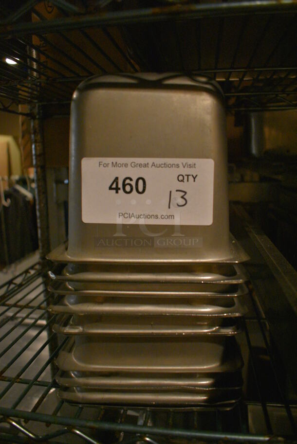 13 Stainless Steel 1/6 Size Drop In Bins. 1/6x6. 13 Times Your Bid! - Image 1 of 2