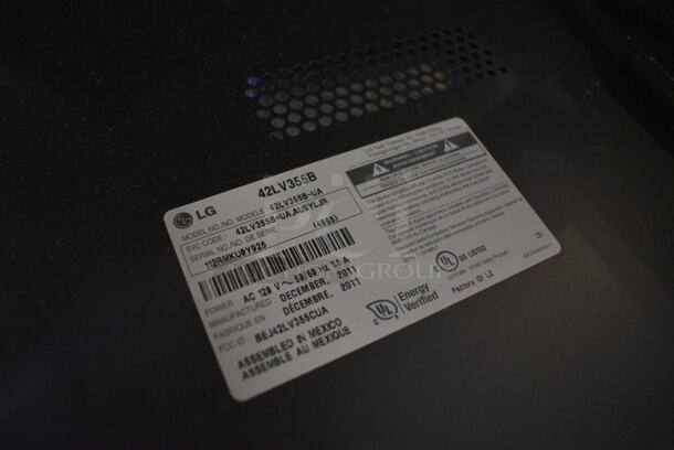 2011 LG Model 42LV355B 42" Television. 120 Volts, 1 Phase. BUYER MUST REMOVE. Buyer Must Pick Up - We Will Not Ship This Item. Tested and Working! - Image 5 of 5