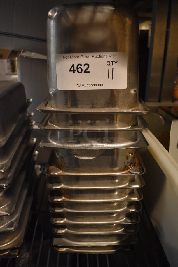 11 Stainless Steel 1/3 Size Drop In Bins. 1/3x6. 11 Times Your Bid! - Image 1 of 2