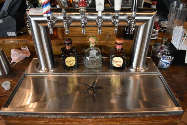 Stainless Steel Commercial 6 Head Beer Tower w/ Tap Handles. This Unit Will Be Professionally Uninstalled. 33x18.5x27 - Image 2 of 7