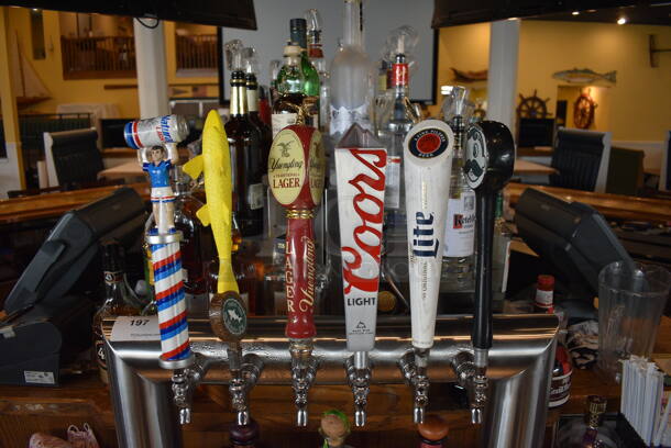 Stainless Steel Commercial 6 Head Beer Tower w/ Tap Handles. This Unit Will Be Professionally Uninstalled. 33x18.5x27 - Image 3 of 7