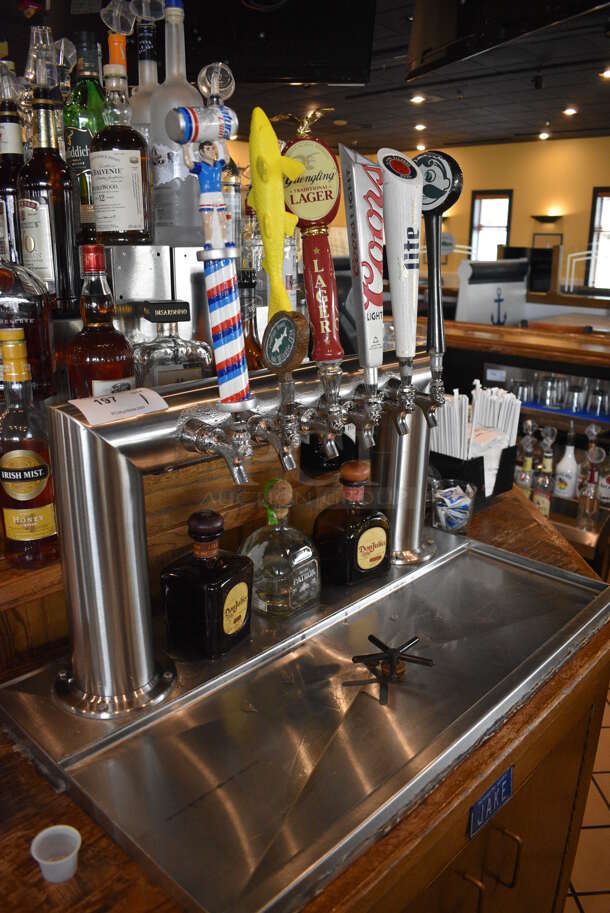 Stainless Steel Commercial 6 Head Beer Tower w/ Tap Handles. This Unit Will Be Professionally Uninstalled. 33x18.5x27 - Image 7 of 7