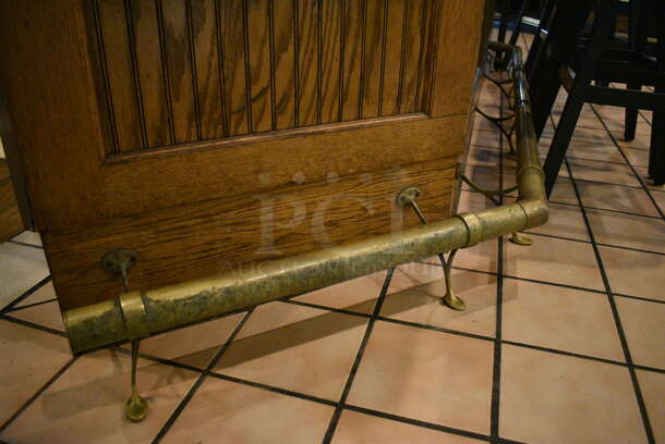 Brass Foot Rest Railing. BUYER MUST REMOVE. 57.5' Long