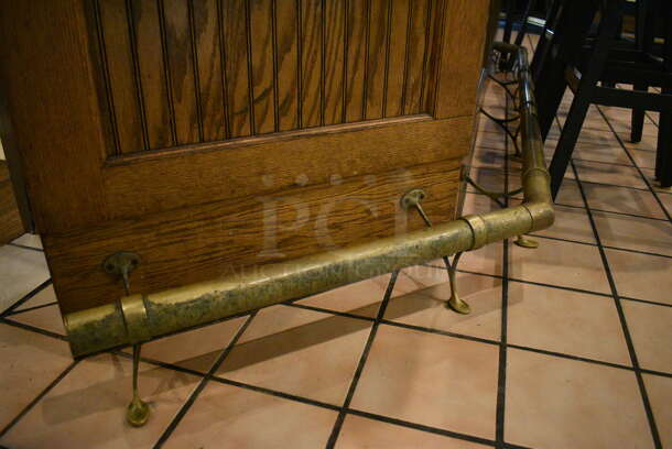 Brass Foot Rest Railing. BUYER MUST REMOVE. 57.5' Long - Image 1 of 4