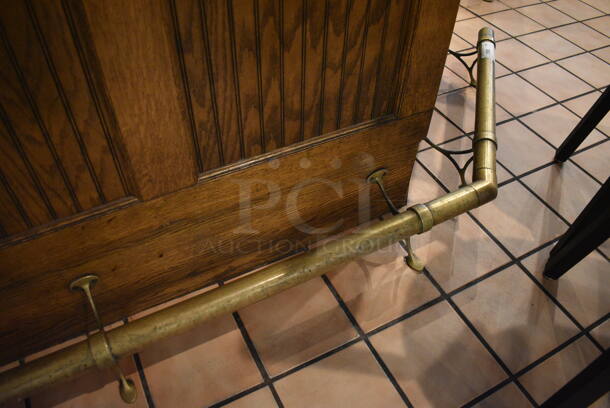 Brass Foot Rest Railing. BUYER MUST REMOVE. 57.5' Long - Image 3 of 4