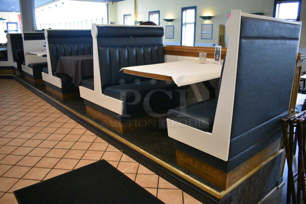 ALL ONE MONEY! Lot of 2 Single Sided Booths, 3 Double Sided Booths and 4 Wall Mount Tables! BUYER MUST REMOVE. 48x24x49, 42.5x44x49, 48x29x30 - Image 10 of 12