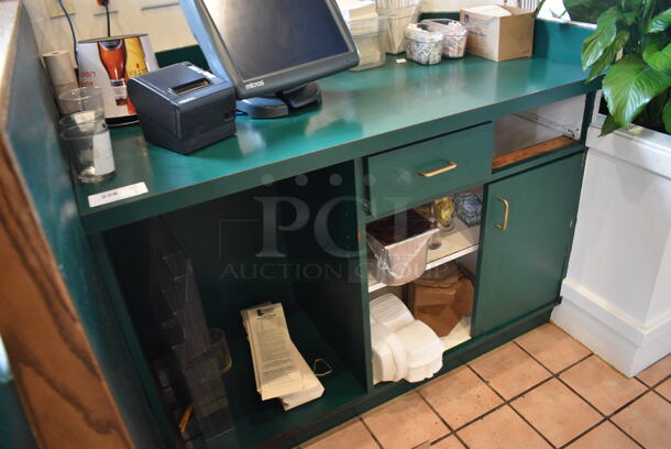 Green Counter w/ Drawer and Door. BUYER MUST REMOVE. 53x29x40 - Image 2 of 4