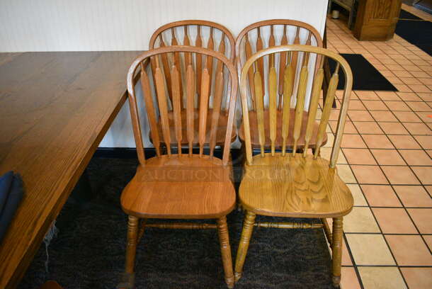 4 Wood Pattern Dining Chairs. Stock Picture - Cosmetic Condition May Vary. 18x17x36. 4 Times Your Bid!