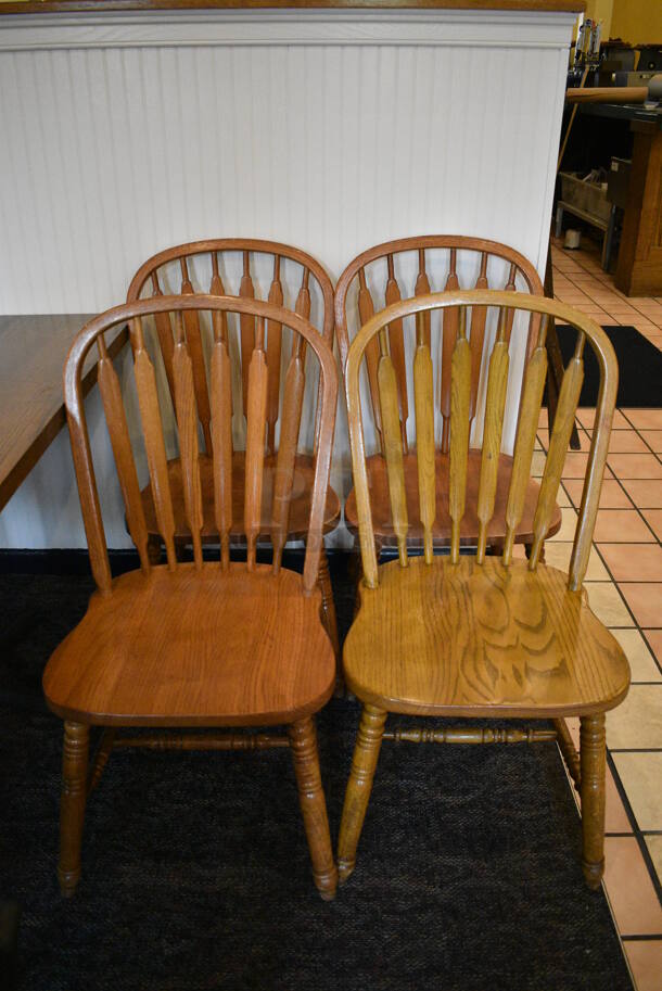 4 Wood Pattern Dining Chairs. Stock Picture - Cosmetic Condition May Vary. 18x17x36. 4 Times Your Bid! - Image 2 of 5
