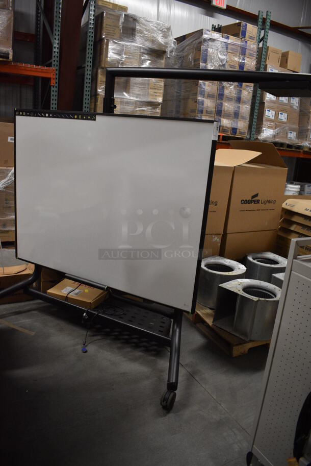 Black Metal Portable Screen on Casters. 69x31x75