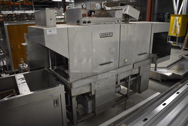 FANTASTIC! Hobart Model CFS-66A Stainless Steel Commercial Conveyor Dishwasher w/ Control Box. 208 Volts, 3 Phase. 101x29x73, 20x9x20