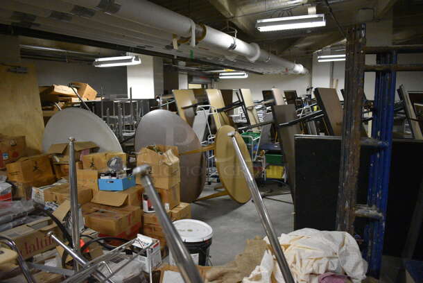 ALL ONE MONEY! Lot of Various Tables and Student Chairs! Winning Bidder Does Not Need To Remove All Items In Lot - Just What They Want. BUYER MUST REMOVE.  - Image 1 of 12