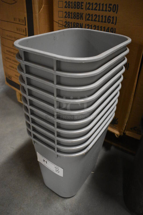 10 Gray Poly Trash Cans. 11.5x8x12. 10 Times Your Bid! - Image 2 of 3