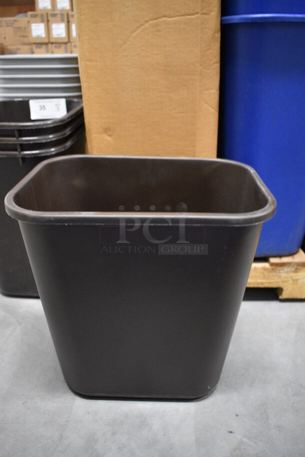 12 BRAND NEW IN BOX! Continental Brown Poly Trash Cans. 14.5x10x15. 12 Times Your Bid! - Image 1 of 4