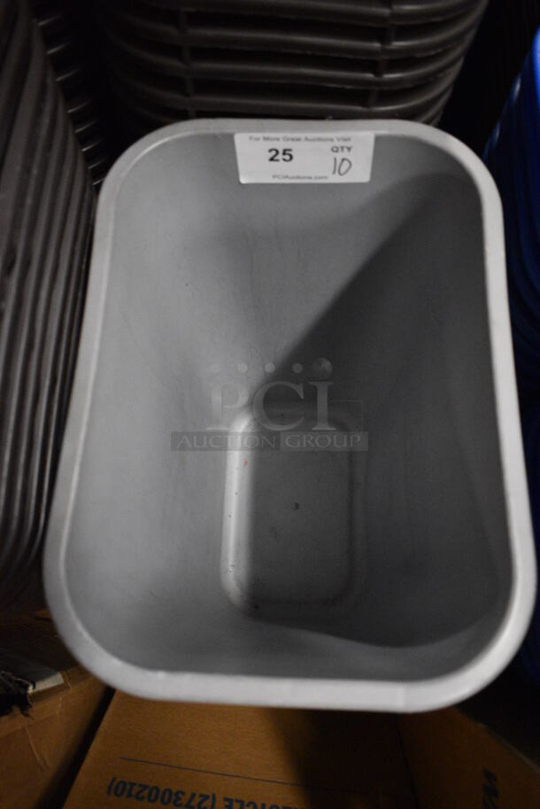 10 Gray Poly Trash Cans. 15.5x11x20. 10 Times Your Bid! - Image 2 of 3