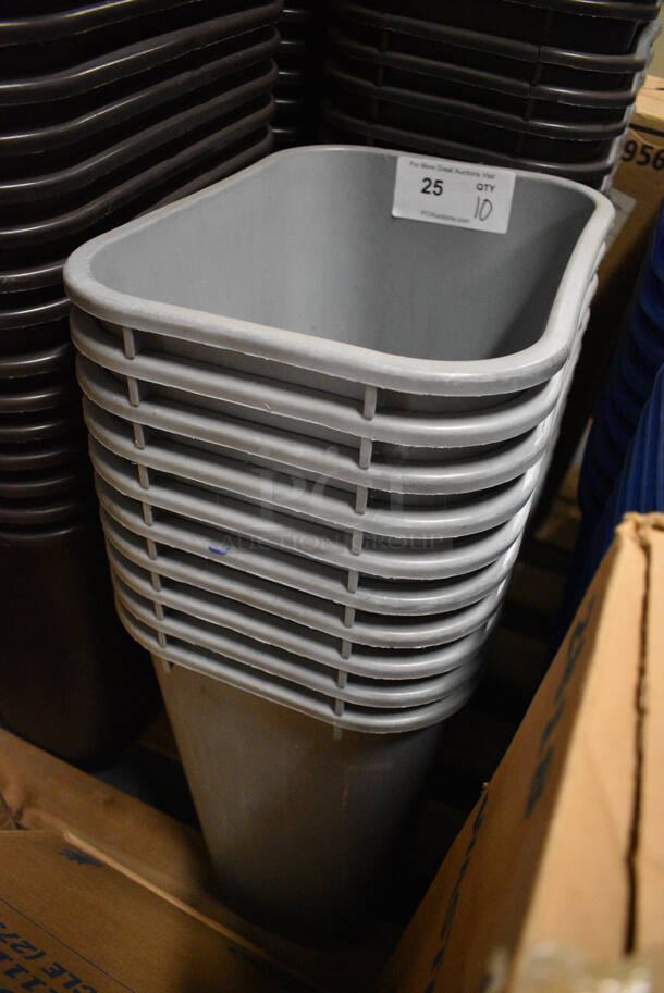 10 Gray Poly Trash Cans. 15.5x11x20. 10 Times Your Bid! - Image 3 of 3